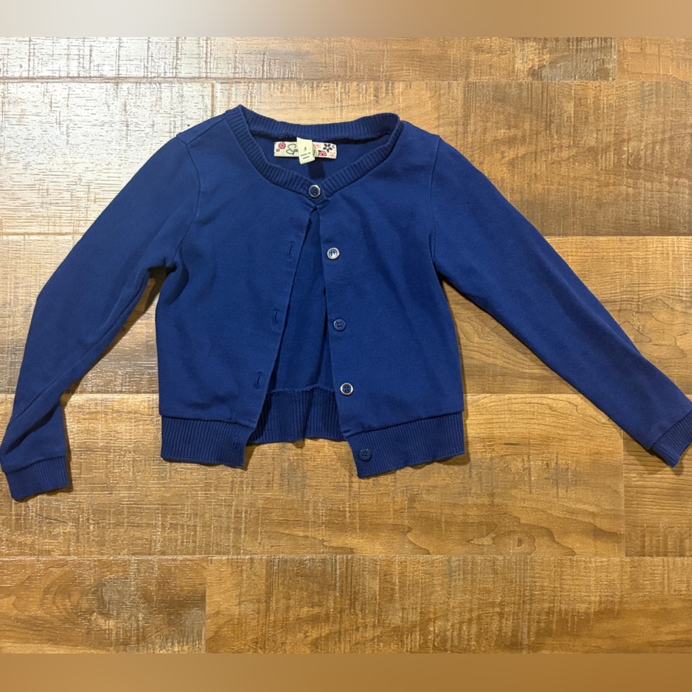 Blue Girls Button Up Cardigan